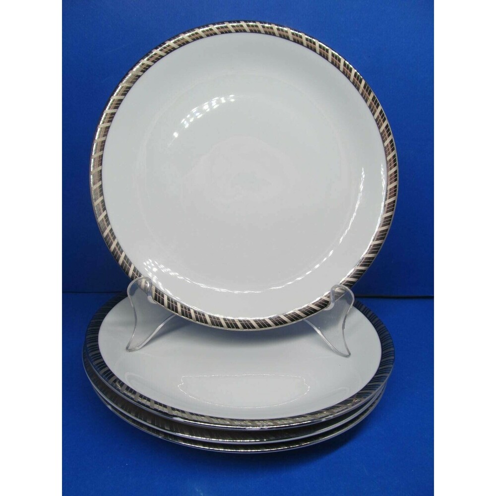 Rosenthal Gloriette Platin Set Of Four 7 3/4" Salad Plates VGC Germany Discontiu